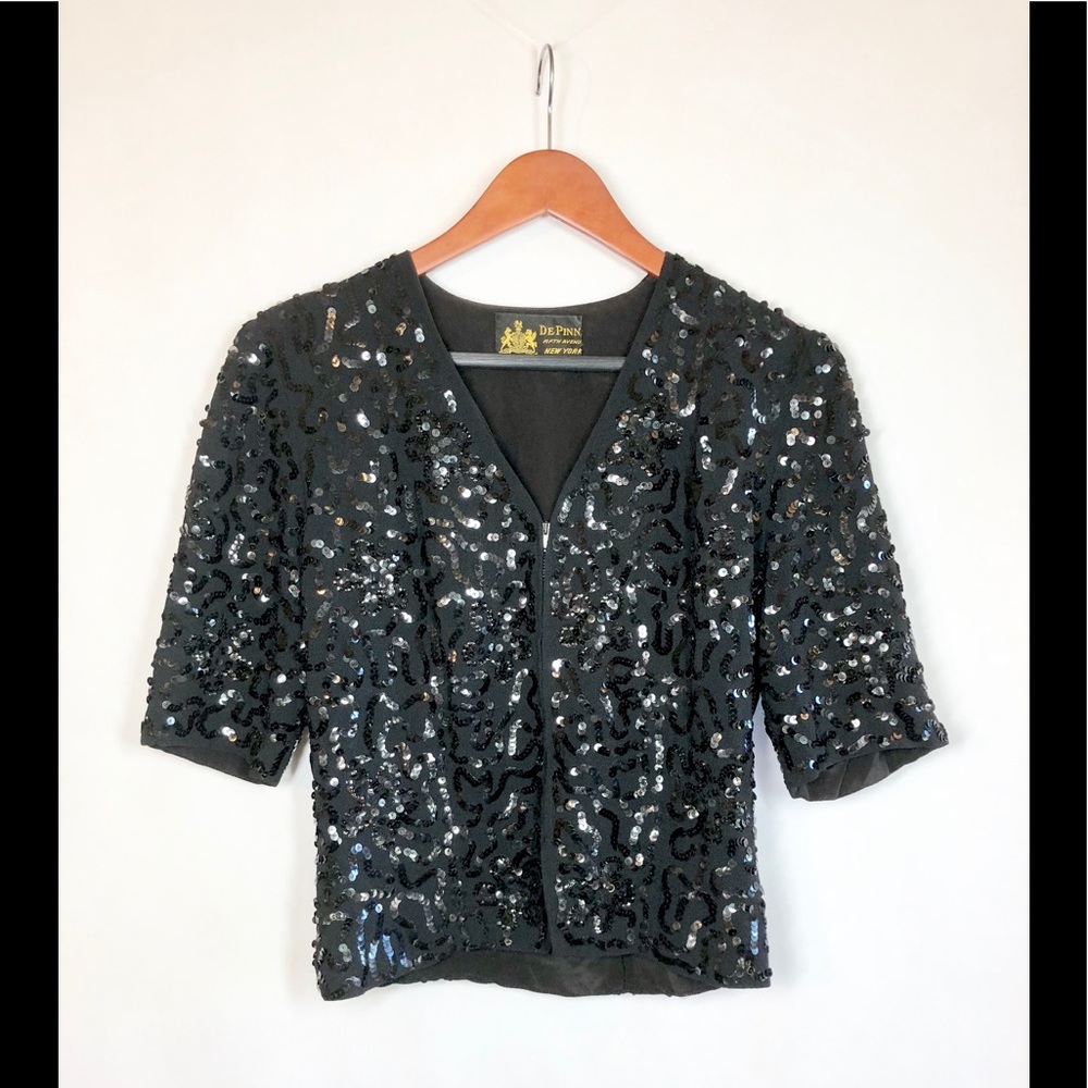 Sequin Zip Up Top De Pinn Fifth Avenue, New York